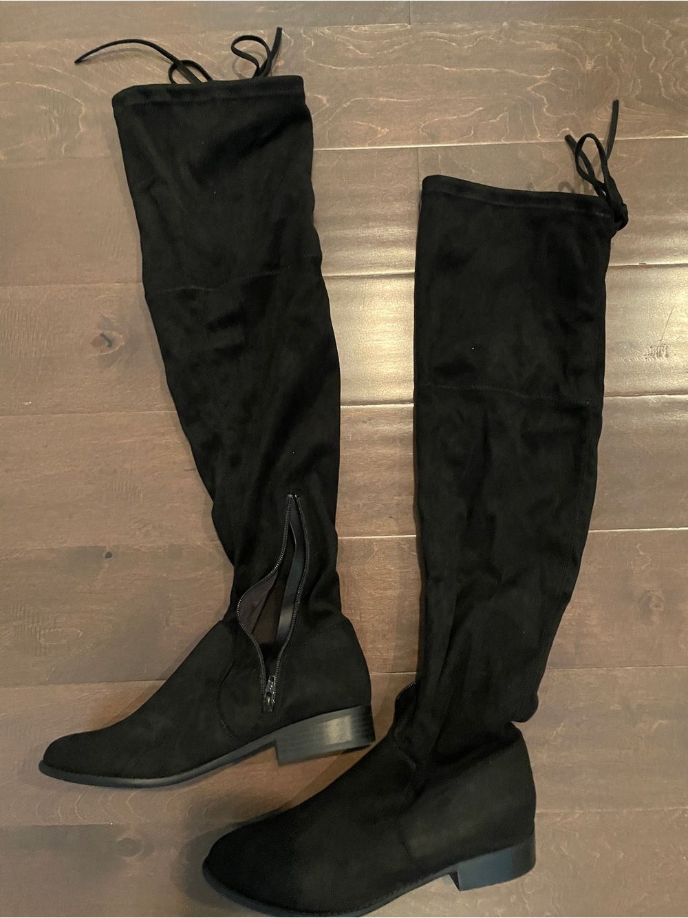 Universal Thread Black Over-the-Knee Suede-Look Boots